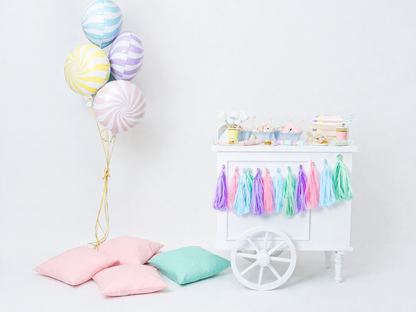 Pastel balloons and tassel decorations for birthday in Adelaide