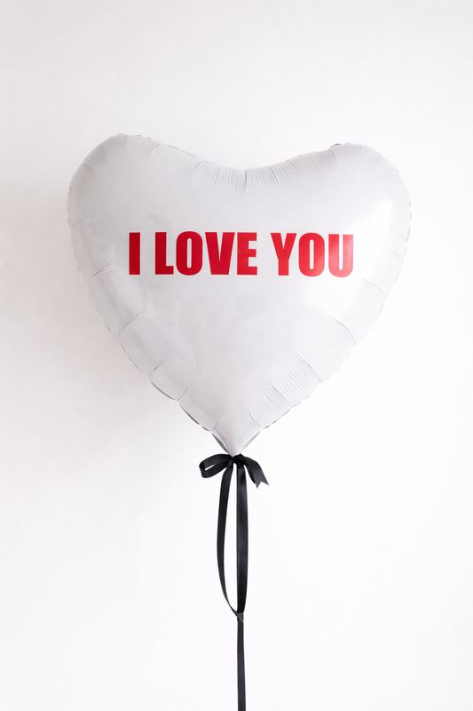 Heart-shaped foil balloon with 'personalised text'